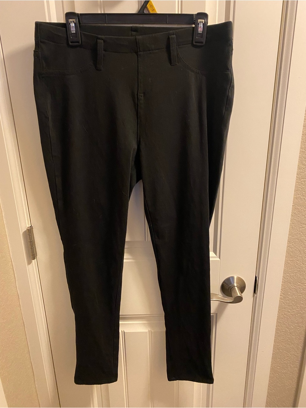 Faded Glory 16W 1X Pants Black Skinny Stretch Slacks Pull On Elastic Waistband